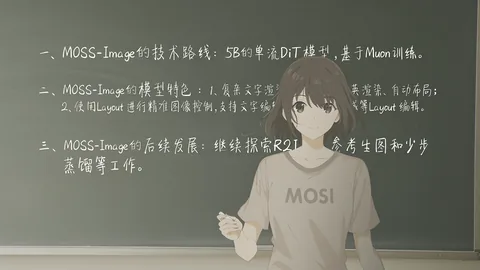 Chalkboard lecture notes in Chinese with an anime teacher